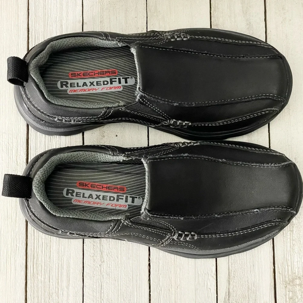 SKECHERS Boy’s Relaxed Fit Memory Foam Slip-On Oxford Shoes